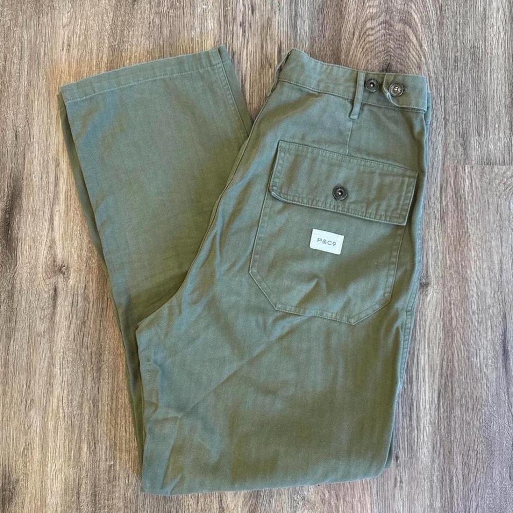 P&co service fatigue pants green size 10 reg, uk sizing us 6